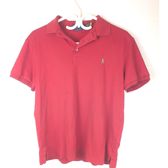 Polo Ralph Lauren Other - Ralph Lauren Men's L Red Cotton Custom Slim Fit Polo‎ Shirt Multicolor Pony